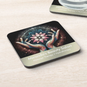 Massage Therapy Healing Hands Energy Spa Wellness Coaster