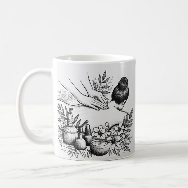 Massage Therapy Healing Hands Energy Spa Wellness Coffee Mug (Left)