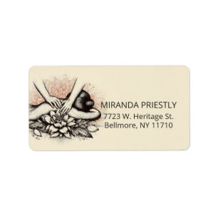 Massage Therapy Healing Hands Energy Spa Wellness Label