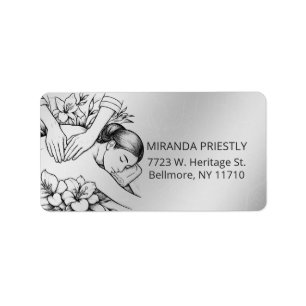Massage Therapy Healing Hands Energy Spa Wellness Label