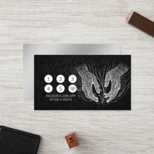 Massage Therapy Healing Hands Energy Spa Wellness Loyalty Card
