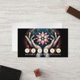 Massage Therapy Healing Hands Energy Spa Wellness Loyalty Card
