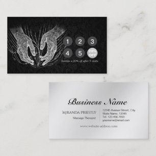 Massage Therapy Healing Hands Energy Spa Wellness Loyalty Card