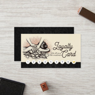 Massage Therapy Healing Hands Energy Spa Wellness Loyalty Card