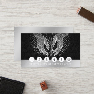 Massage Therapy Healing Hands Energy Spa Wellness Loyalty Card