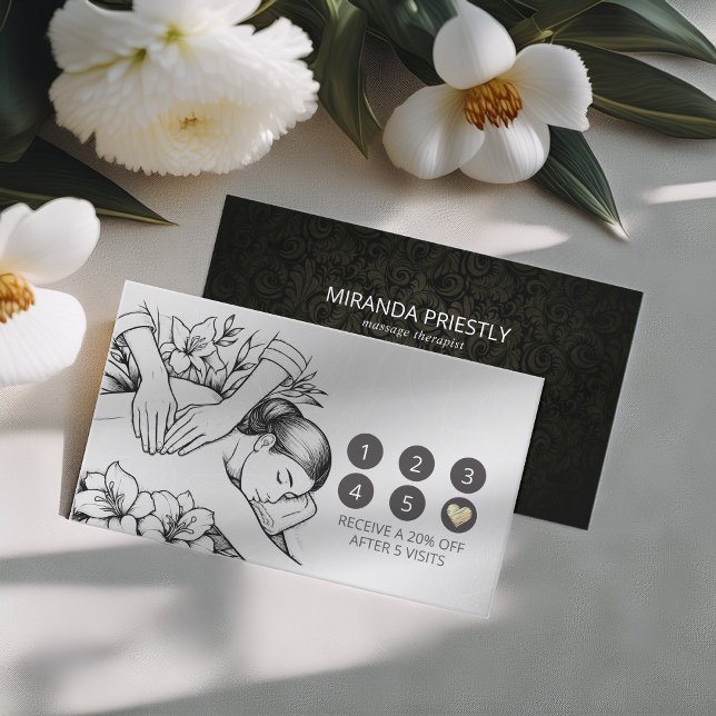 Massage Therapy Healing Hands Energy Spa Wellness Loyalty Card (Creator Uploaded)
