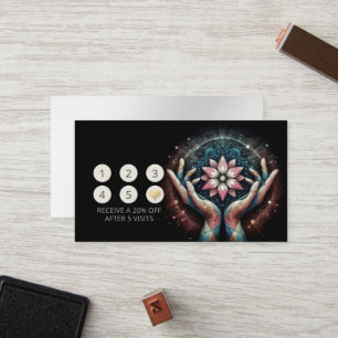 Massage Therapy Healing Hands Energy Spa Wellness Loyalty Card