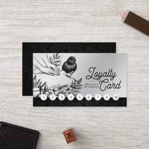 Massage Therapy Healing Hands Energy Spa Wellness Loyalty Card