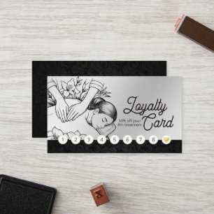 Massage Therapy Healing Hands Energy Spa Wellness Loyalty Card