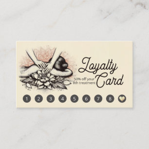 Massage Therapy Healing Hands Energy Spa Wellness Loyalty Card