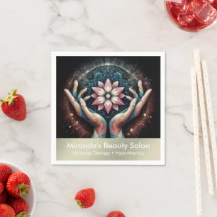 Massage Therapy Healing Hands Energy Spa Wellness Napkin