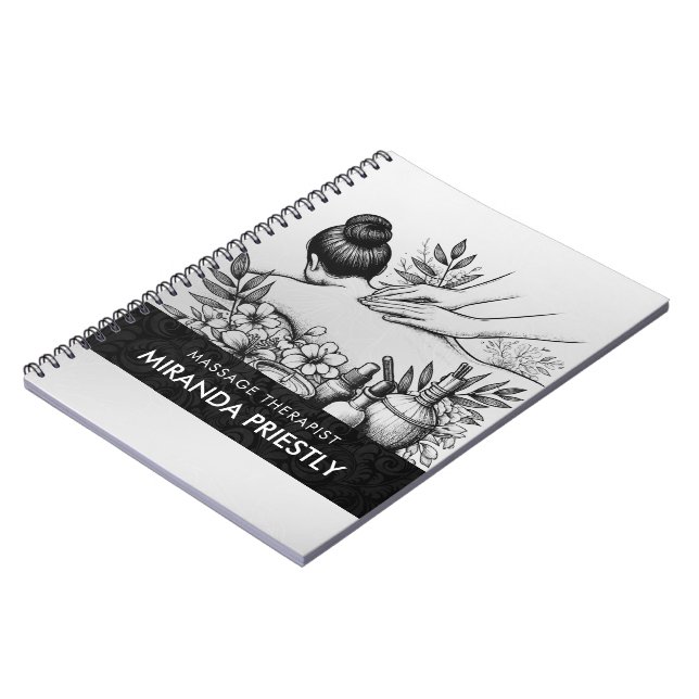 Massage Therapy Healing Hands Energy Spa Wellness Notebook (Left Side)