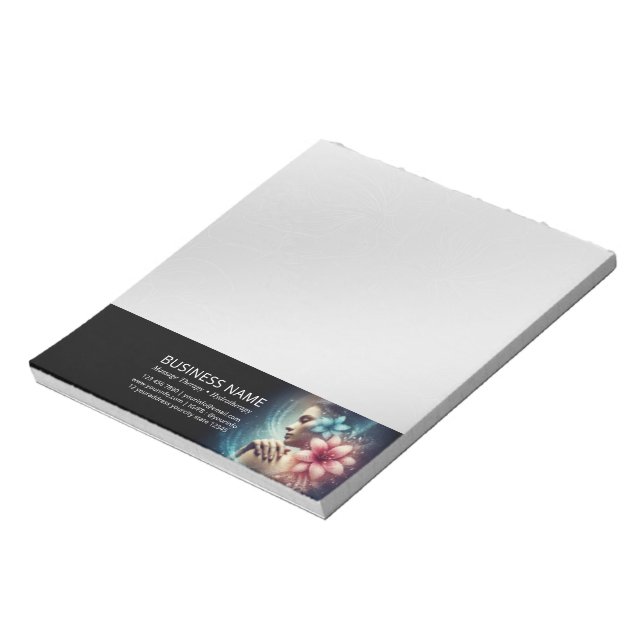 Massage Therapy Healing Hands Energy Spa Wellness Notepad (Rotated)