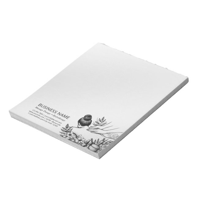 Massage Therapy Healing Hands Energy Spa Wellness Notepad (Rotated)