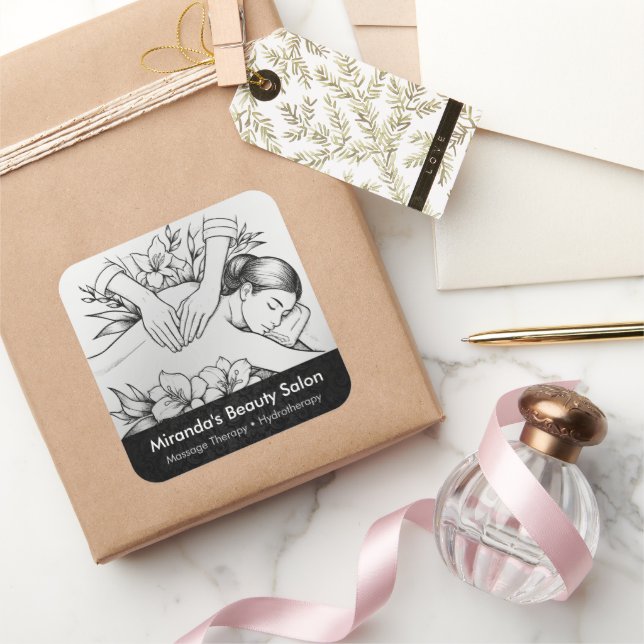 Massage Therapy Healing Hands Energy Spa Wellness Square Sticker (Gifting)