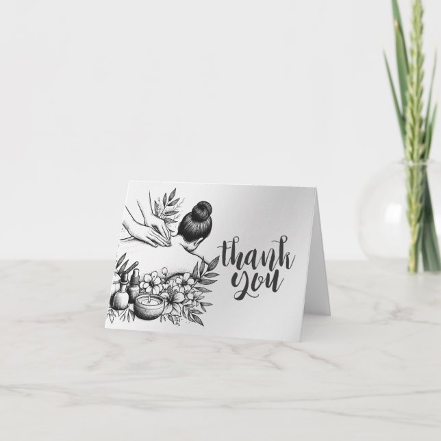 Massage Therapy Healing Hands Energy Spa Wellness Thank You Card (Front)