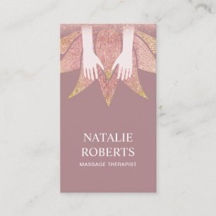 Massage Therapy Healing Hands & Lotus Flower Spa Business Card