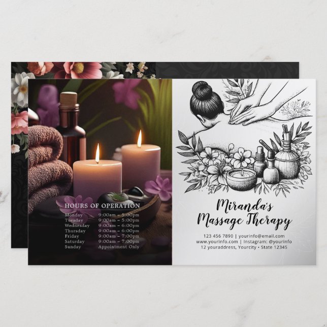 Massage Therapy Healing Hands Price Bifold Flyer (Front/Back)
