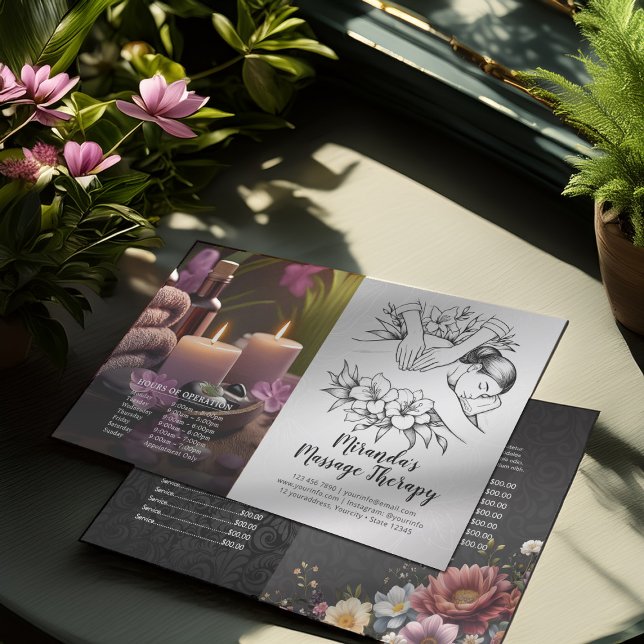 Massage Therapy Healing Hands Price fold Flyer (Creator Uploaded)