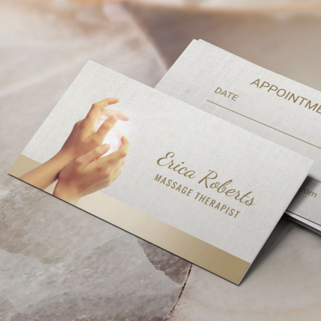 Massage Therapy Healing Hands Spa Appointment Card (Creator Uploaded)