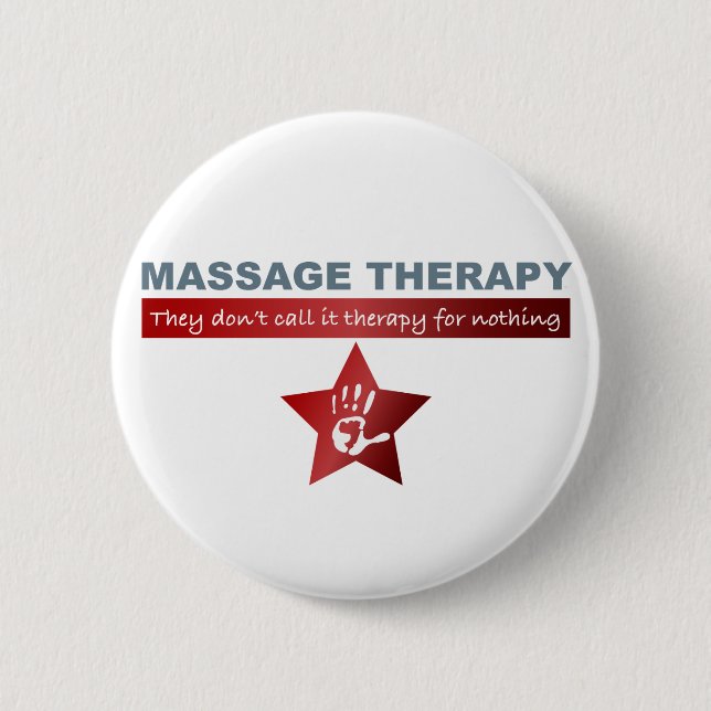 Massage Therapy in Ruby Red 2 Inch Round Button (Front)