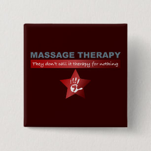 Massage Therapy in Ruby Red 2 Inch Square Button