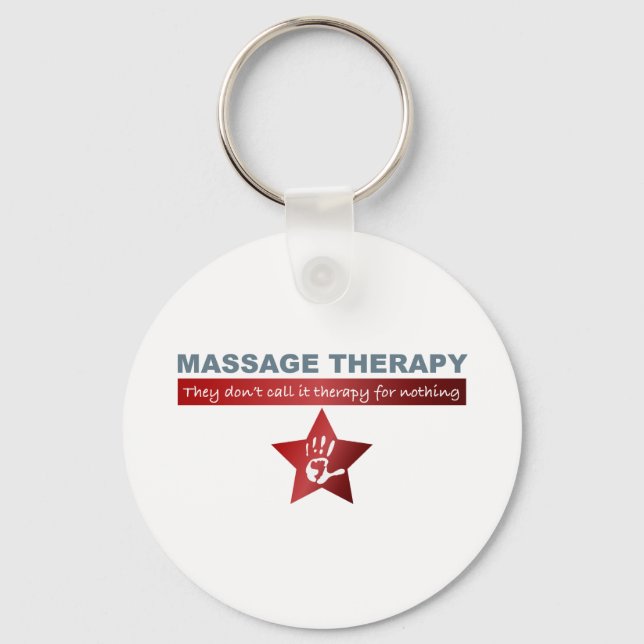 Massage Therapy in Ruby Red Keychain (Front)