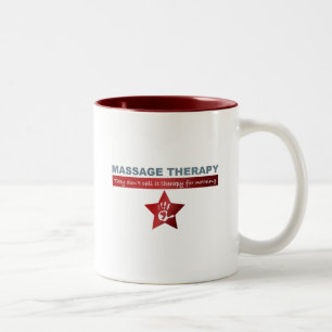 Massage Therapy in Ruby Red Two-Tone Coffee Mug