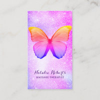 Massage Therapy Modern Rainbow Glitter Butterfly