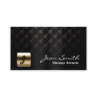 Massage Therapy Monogram Modern Black & Gold