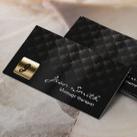 Massage Therapy Monogram Modern Black & Gold Business Card<br><div class="desc">Luxury Black & Gold Massage therapist Business Card.</div>
