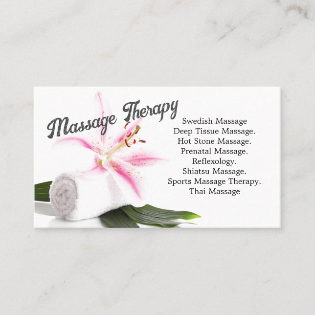 Massage Therapy /Orchid Business Card (Front)