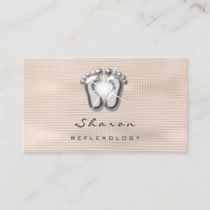 Massage Therapy Reflexology Therapist Silver Ivory Business Card
