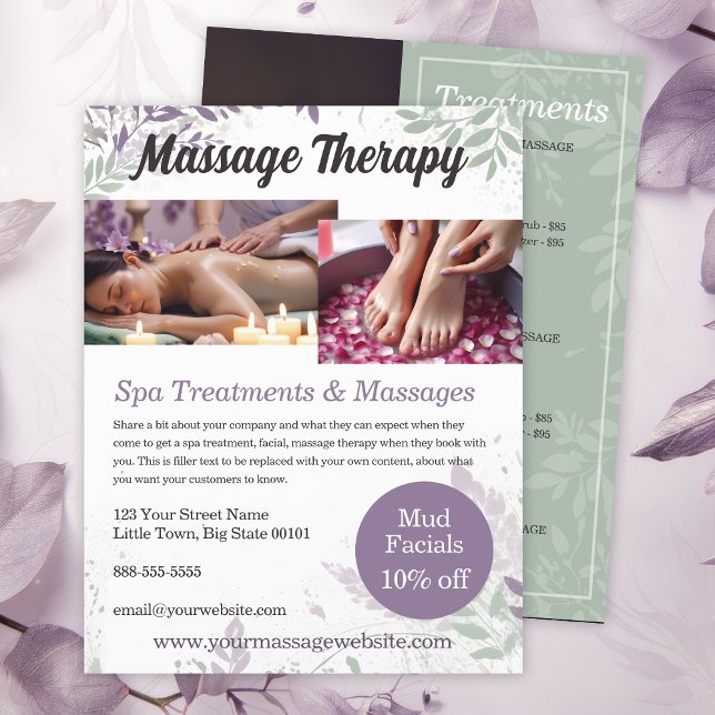 Massage Therapy Services Flyer Template (Creator Uploaded)