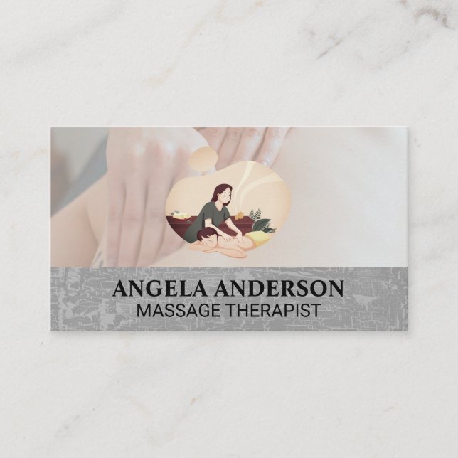Massage Therapy Session | Back Massage Spa Business Card (Front)