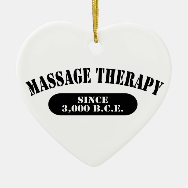 Massage Therapy Since 3,000 B.C.E. Ceramic Ornament (Front)