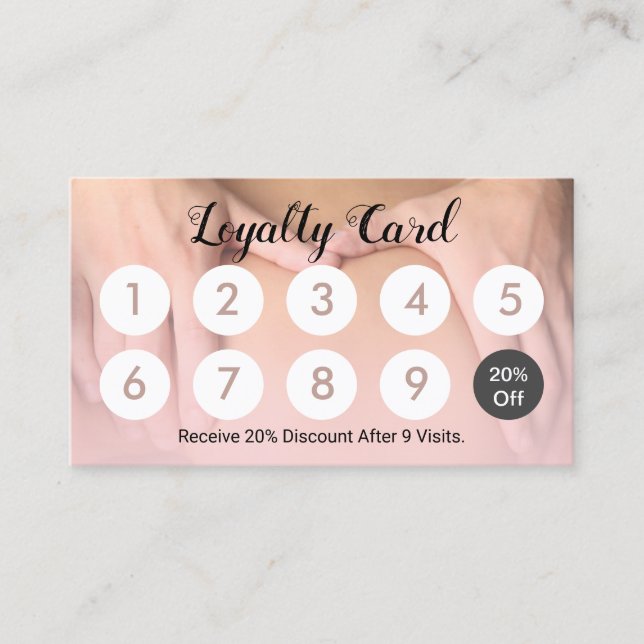 Massage Therapy Spa 10 Punch Customer Loyalty Card (Front)
