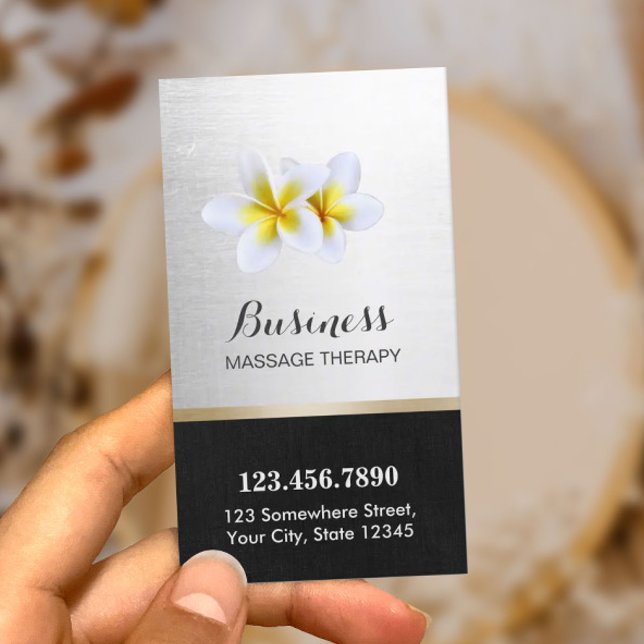 Massage Therapy Tropical Floral Salon Spa Business Card (Creator Uploaded)