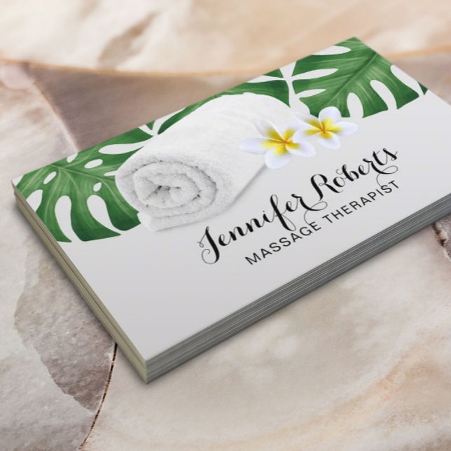 Massage Therapy Tropical Nature Salon & Spa  Business Card (Creator Uploaded)