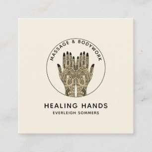 Massage Therapy With Appointment Reminder Square Business Card