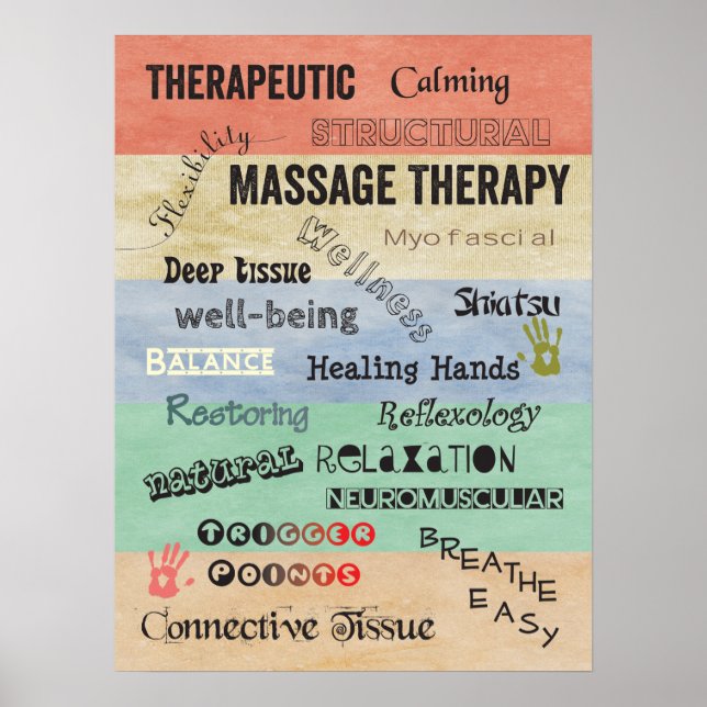 Massage Therapy Words Poster (Front)
