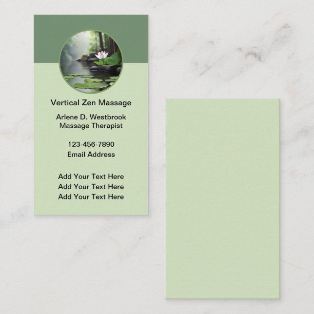 Massage zen Nature Thème Cartes de visite (Devant / Derrière)