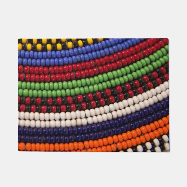 Massai Tribal Bead Pattern Doormat (Front)