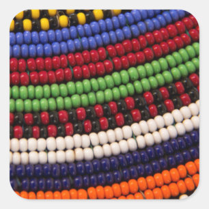 Massai Tribal Bead Pattern Square Sticker