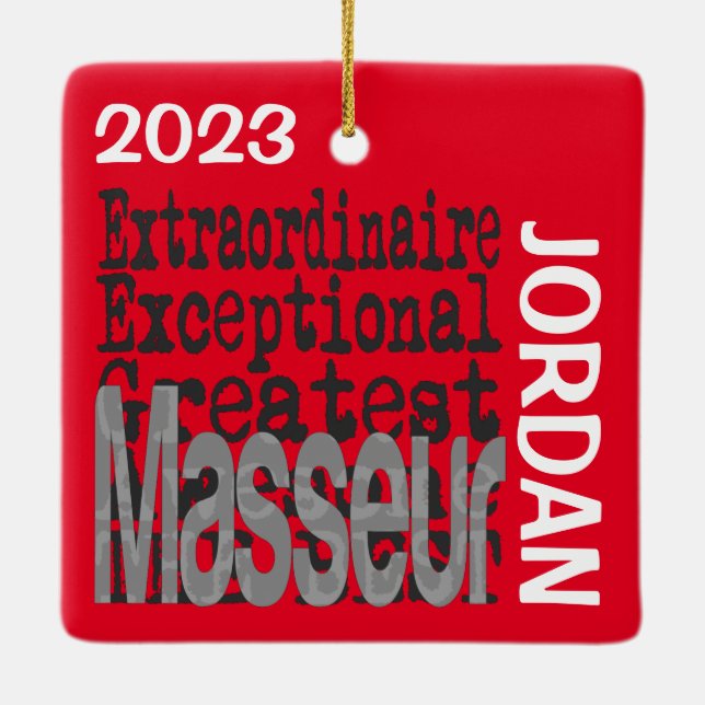 Masseur Extraordinaire CUSTOM Ceramic Ornament (Back)