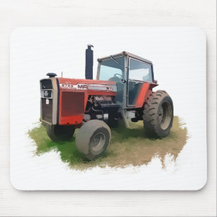Massey Ferguson Red Tractor in the Field Mouse Pad