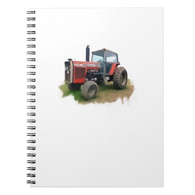 Massey Ferguson Red Tractor in the Field Notebook (Front)