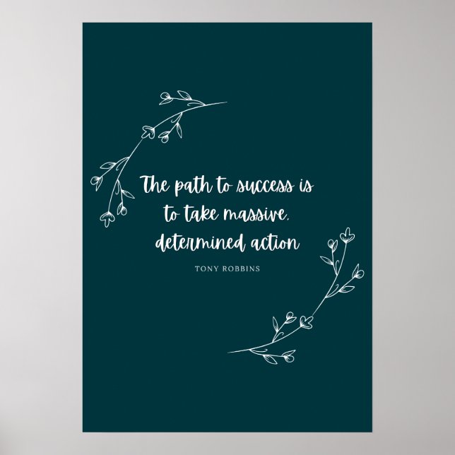 Massive Action Inspirational Quote Print – Dark  (Front)