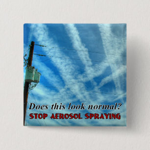Massive Chemtrail Grid 2 Inch Square Button