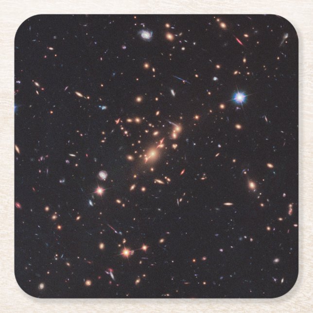 Massive Galaxy Cluster Macs J2129-0741 Square Paper Coaster (Front)